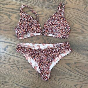 Maaji Floral Bikini Set in Pink, Red, Orange